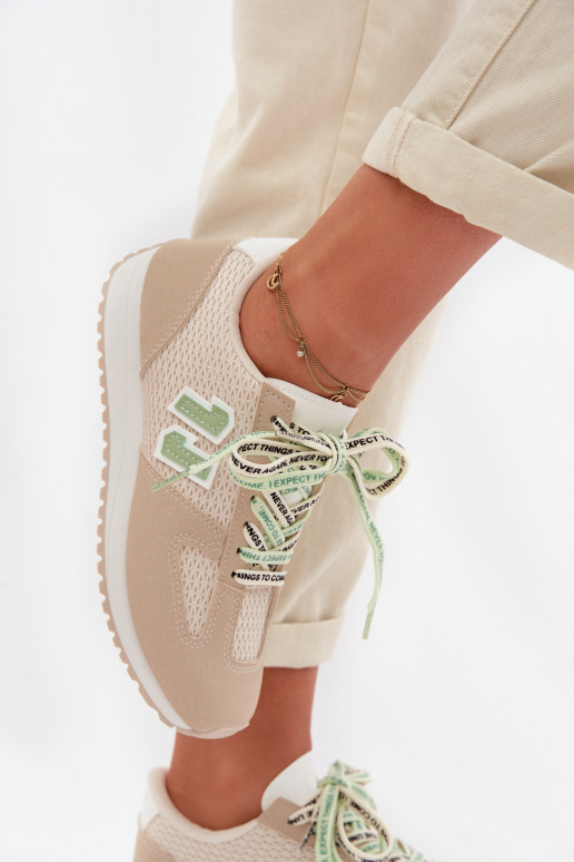 Sneakers modelio batai Moteriškas Su puošniais Suvarstymasm smėlio spalvos Henira