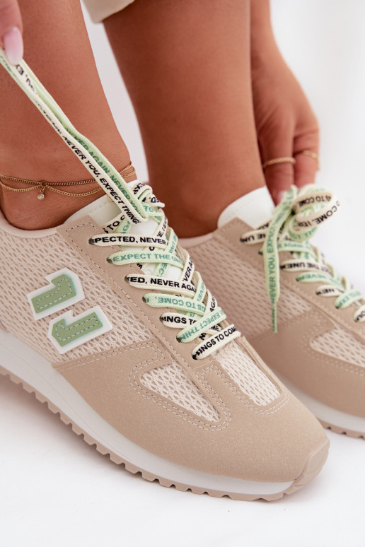 Sneakers modelio batai Moteriškas Su puošniais Suvarstymasm smėlio spalvos Henira