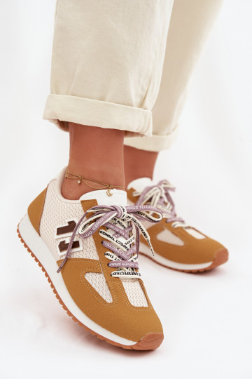 Sneakers modelio batai Moteriškas Su puošniais Suvarstymasm geltonos spalvos Henira 2