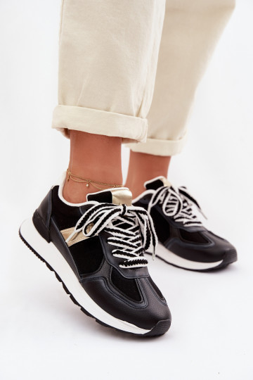 Sneakers modelio batai Moteriškas iš eko odos juodos spalvos Kelira 2