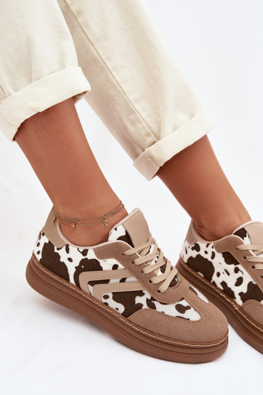 Sneakers modelio batai Moteriškas su platforma IN Łaty smėlio spalvos Denissa