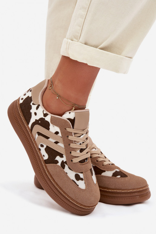 Sneakers modelio batai Moteriškas su platforma IN Łaty smėlio spalvos Denissa