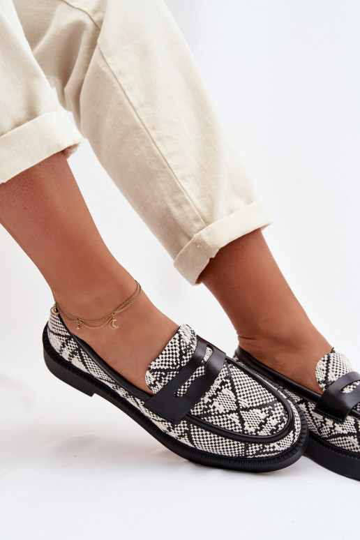 moteriški mokasinai Raštuotas juodos spalvos Barisa