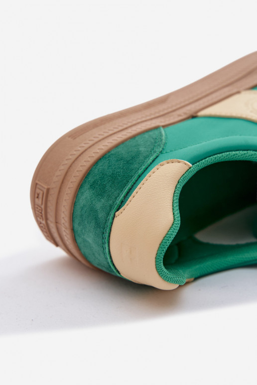 iš zomšos Sneakers modelio batai Moteriškas Big Star TT274163 žalios spalvos