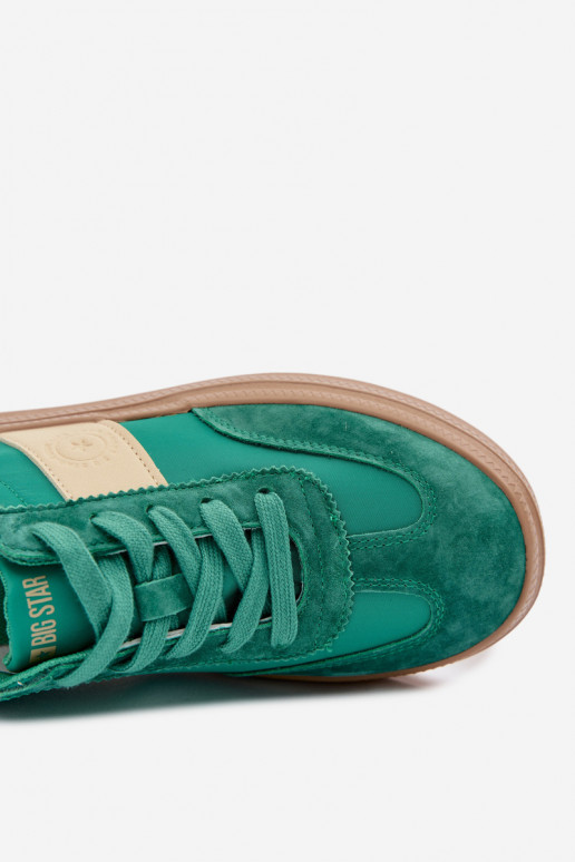 iš zomšos Sneakers modelio batai Moteriškas Big Star TT274163 žalios spalvos