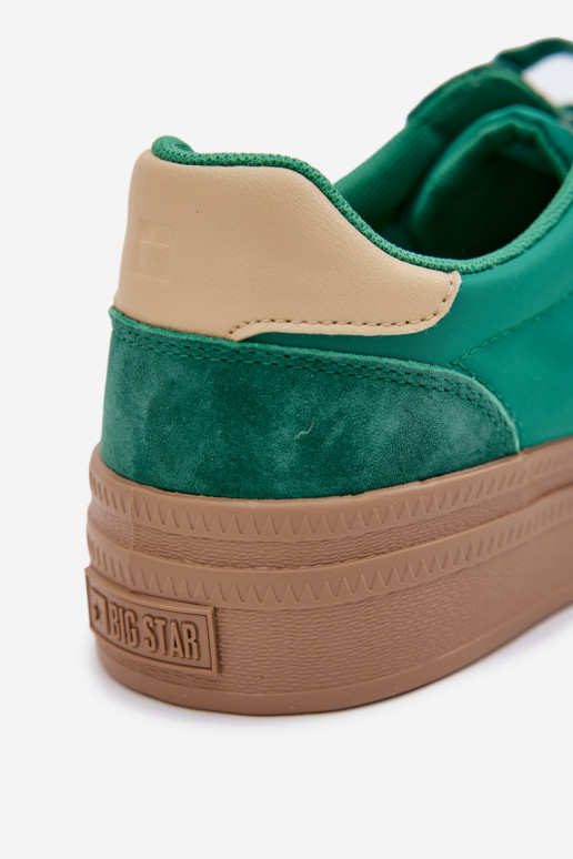 iš zomšos Sneakers modelio batai Moteriškas Big Star TT274163 žalios spalvos