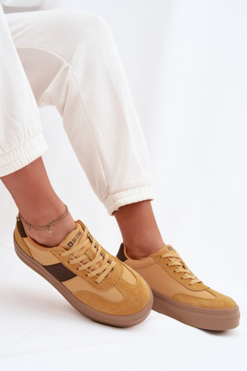 iš zomšos Sneakers modelio batai Moteriškas Big Star TT274166 geltonos spalvos