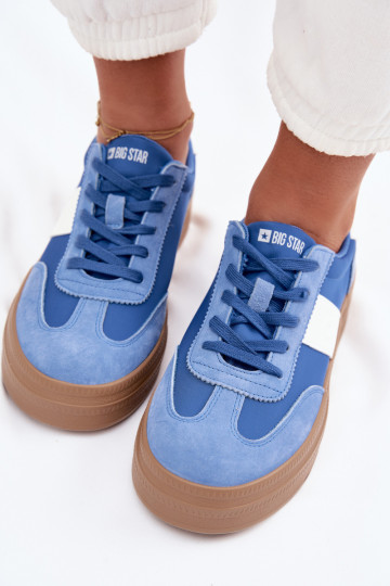 iš zomšos Sneakers modelio batai Moteriškas Big Star TT274165 mėlynos spalvos 2