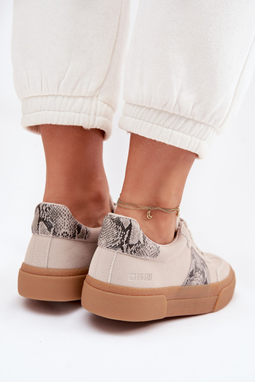 Sneakers modelio batai Moteriškas Ze INstaĮkami Gyvatės oda Big Star TT274299 pilkos spalvos