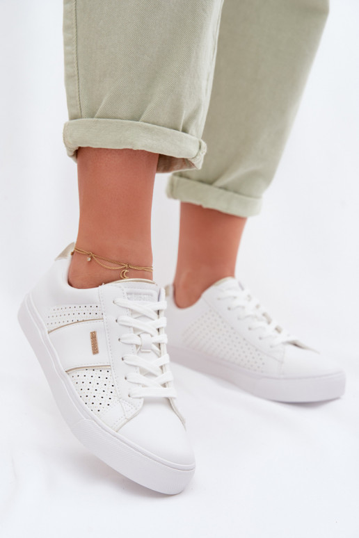 Sneakers modelio batai Moteriškas su aužūro elementais Big Star TT274291 baltos spalvos