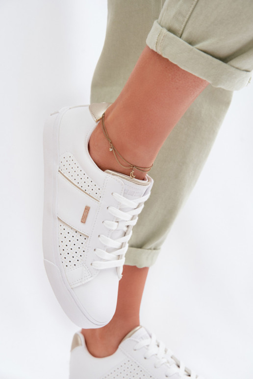 Sneakers modelio batai Moteriškas su aužūro elementais Big Star TT274291 baltos spalvos