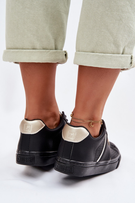 Sneakers modelio batai Moteriškas su aužūro elementais Big Star TT274290 juodos spalvos