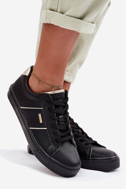 Sneakers modelio batai Moteriškas su aužūro elementais Big Star TT274290 juodos spalvos