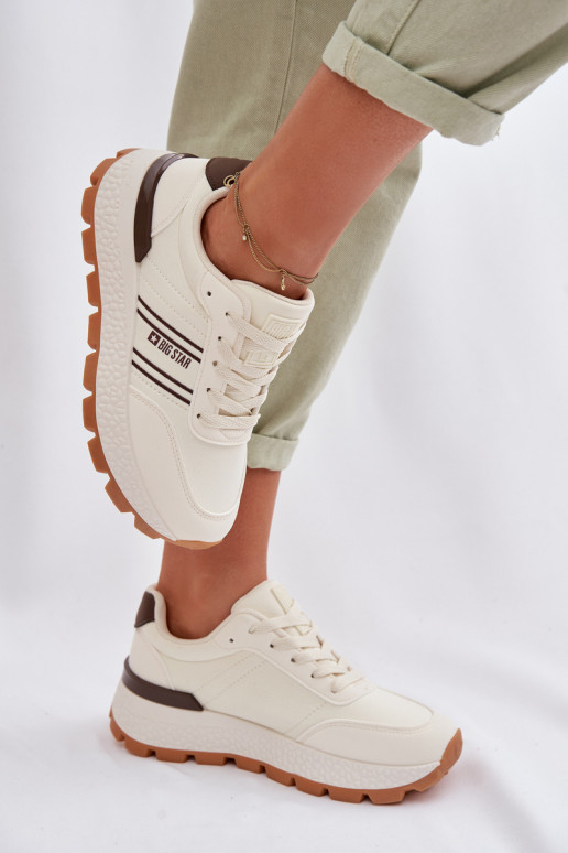 Sneakers modelio batai Moteriškas su platforma Big Star TT274881 Hi-Poly System smėlio spalvos