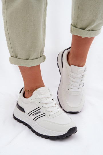 Sneakers modelio batai Moteriškas su platforma Big Star TT274882 Hi-Poly System baltos spalvos