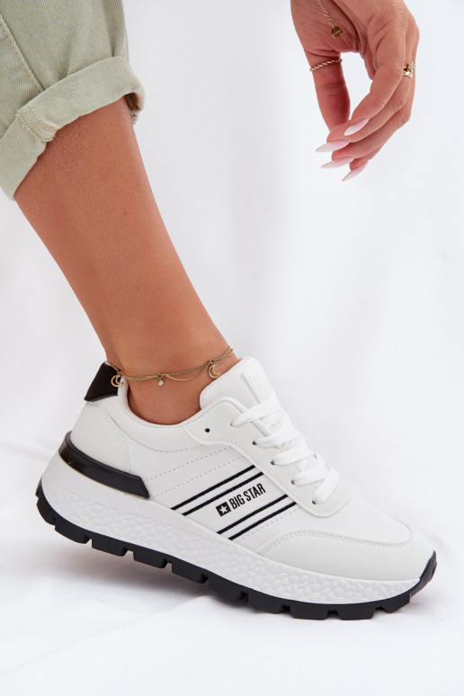 Sneakers modelio batai Moteriškas su platforma Big Star TT274882 Hi-Poly System baltos spalvos