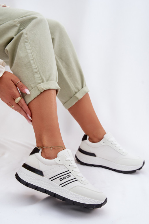 Sneakers modelio batai Moteriškas su platforma Big Star TT274882 Hi-Poly System baltos spalvos