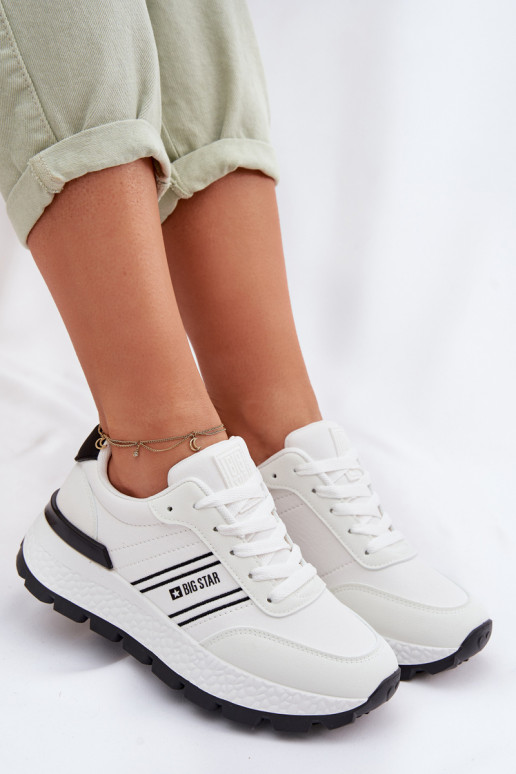 Sneakers modelio batai Moteriškas su platforma Big Star TT274882 Hi-Poly System baltos spalvos