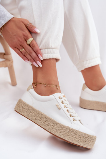 laisvalaikio batai Espadrilės su platforma Big Star TT274349 baltos spalvos