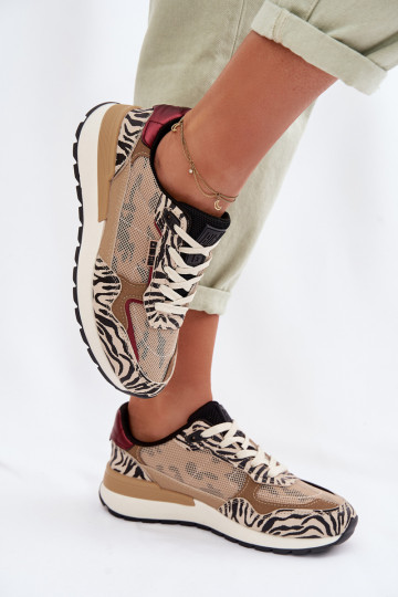 sportiniai bateliai Sneakers modelio batai Moteriškas Raštuotas Big Star TT274333 smėlio spalvos