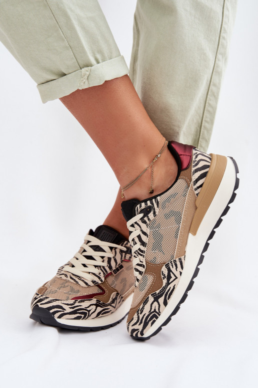 sportiniai bateliai Sneakers modelio batai Moteriškas Raštuotas Big Star TT274333 smėlio spalvos