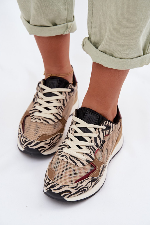sportiniai bateliai Sneakers modelio batai Moteriškas Raštuotas Big Star TT274333 smėlio spalvos