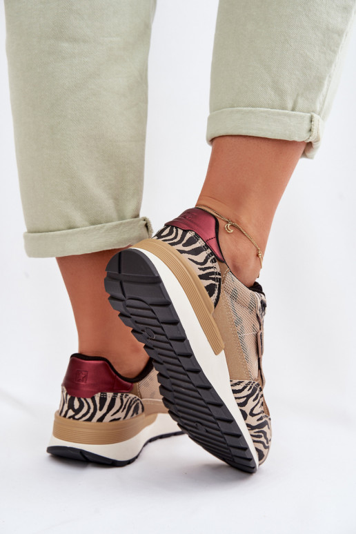 sportiniai bateliai Sneakers modelio batai Moteriškas Raštuotas Big Star TT274333 smėlio spalvos