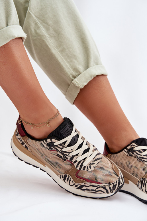 sportiniai bateliai Sneakers modelio batai Moteriškas Raštuotas Big Star TT274333 smėlio spalvos