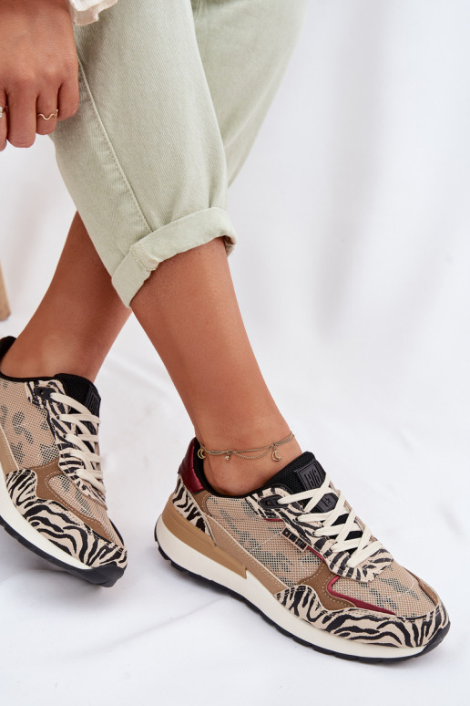 sportiniai bateliai Sneakers modelio batai Moteriškas Raštuotas Big Star TT274333 smėlio spalvos