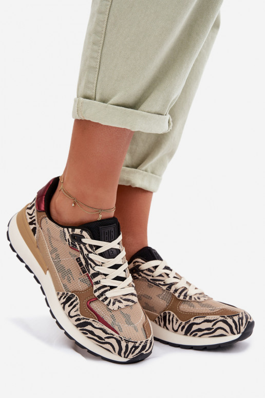 sportiniai bateliai Sneakers modelio batai Moteriškas Raštuotas Big Star TT274333 smėlio spalvos