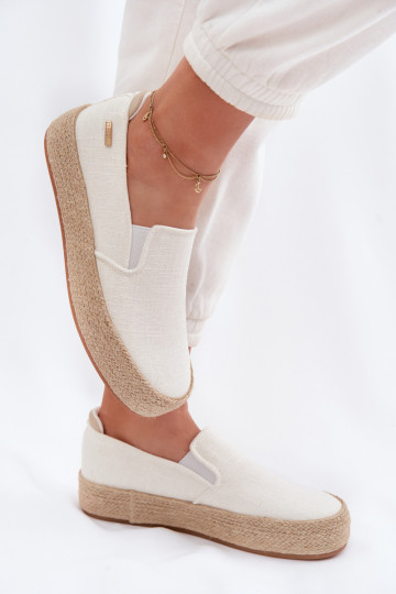 Espadrilės su platforma Big Star TT274090 dramblio kaulo spalvos