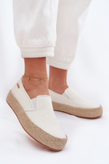 Espadrilės su platforma Big Star TT274090 dramblio kaulo spalvos 2
