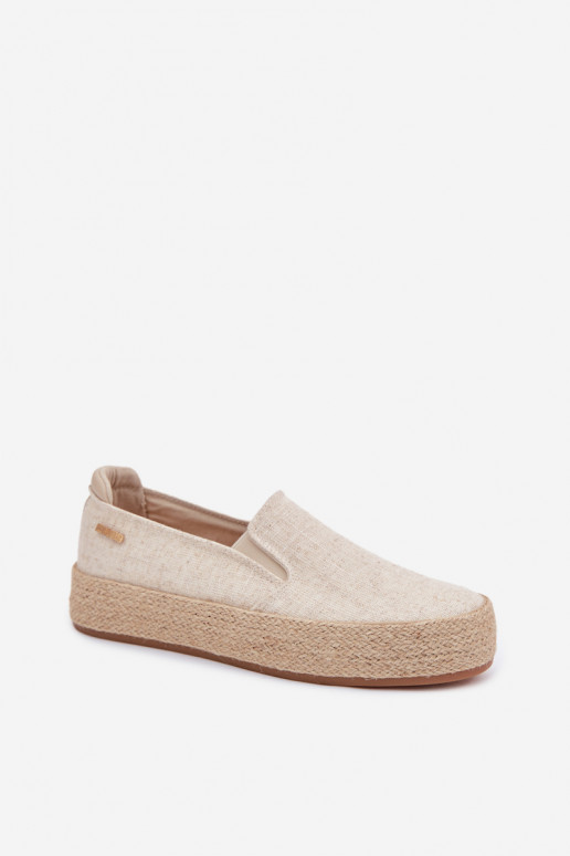 Espadrilės su platforma Big Star TT274089 smėlio spalvos