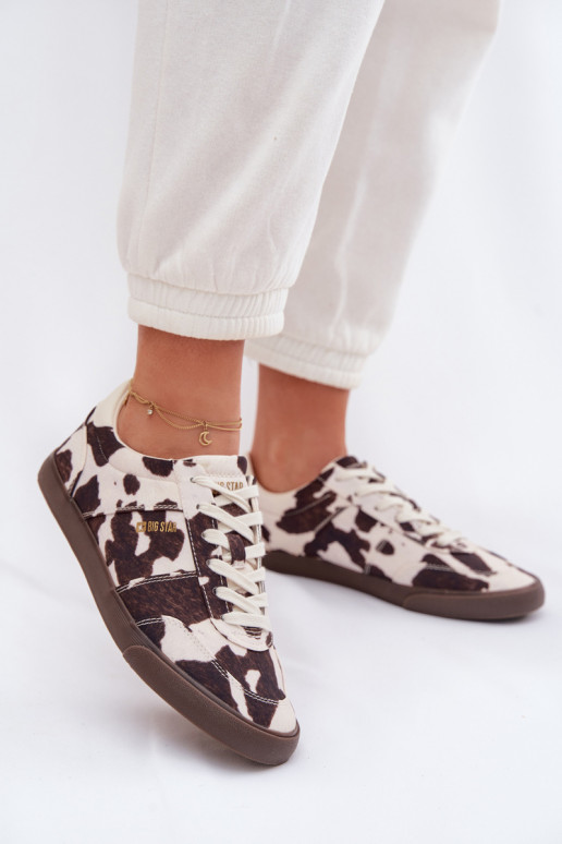 Sneakers modelio batai Moteriškas IN Łaty Big Star TT274369 Baltos-rudos spalvos