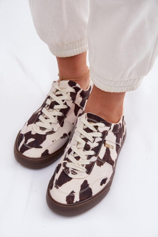 Sneakers modelio batai Moteriškas IN Łaty Big Star TT274369 Baltos-rudos spalvos