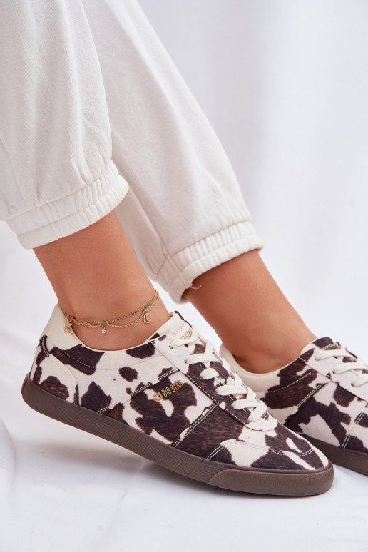 Sneakers modelio batai Moteriškas IN Łaty Big Star TT274369 Baltos-rudos spalvos