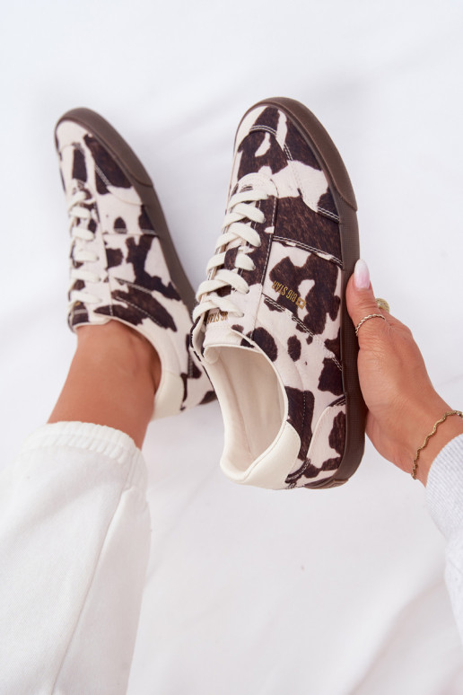 Sneakers modelio batai Moteriškas IN Łaty Big Star TT274369 Baltos-rudos spalvos