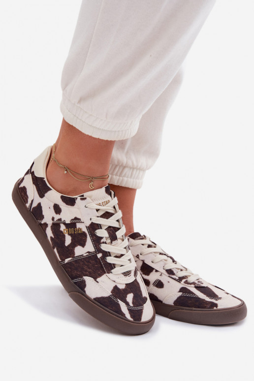 Sneakers modelio batai Moteriškas IN Łaty Big Star TT274369 Baltos-rudos spalvos