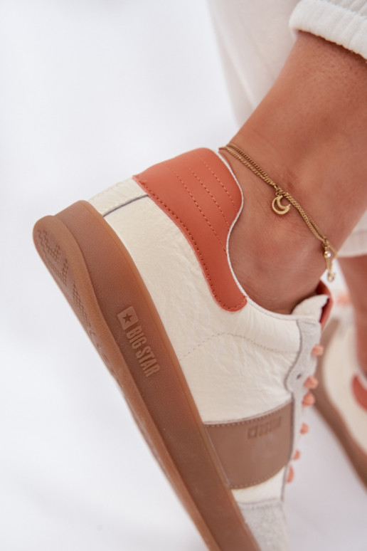 Oda iš zomšos Sneakers modelio batai Moteriškas Big Star TT274725 smėlio spalvos