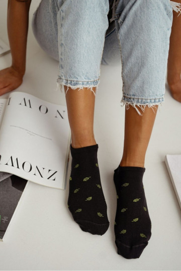 Puskojinės Moteriškas Liście juodos spalvos