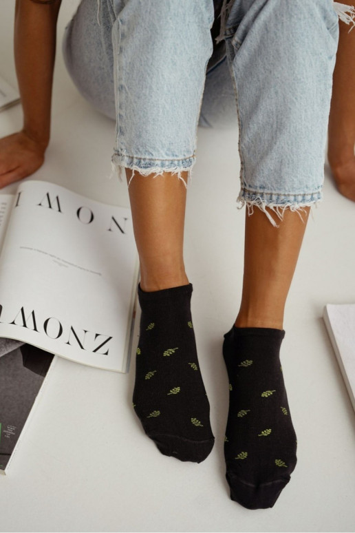 Puskojinės Moteriškas Liście juodos spalvos