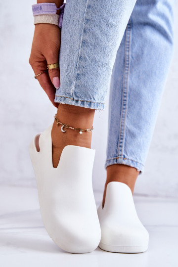 Guminės šlepetės baltos spalvos Meriko II GAT.