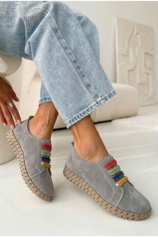 Oda iš zomšos batai Moteriškas Vinceza 95377 pilkos spalvos