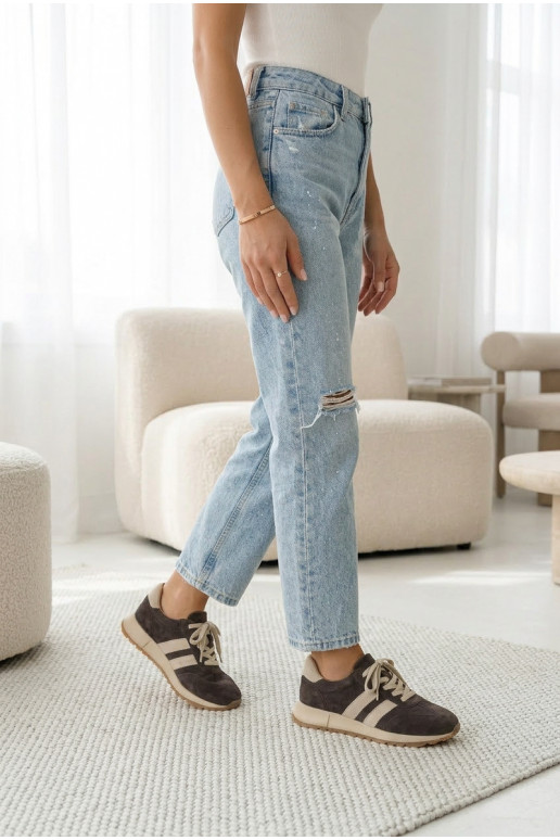 Sneakers modelio batai MoteriškassuĮjungtaturalnego iš zomšosu rudos spalvos Tai turirceline