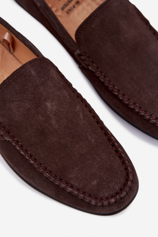 Mokasinai vyramssuĮjungtaturalnego iš zomšosu Big Star TT174202 CzekoladoĮe