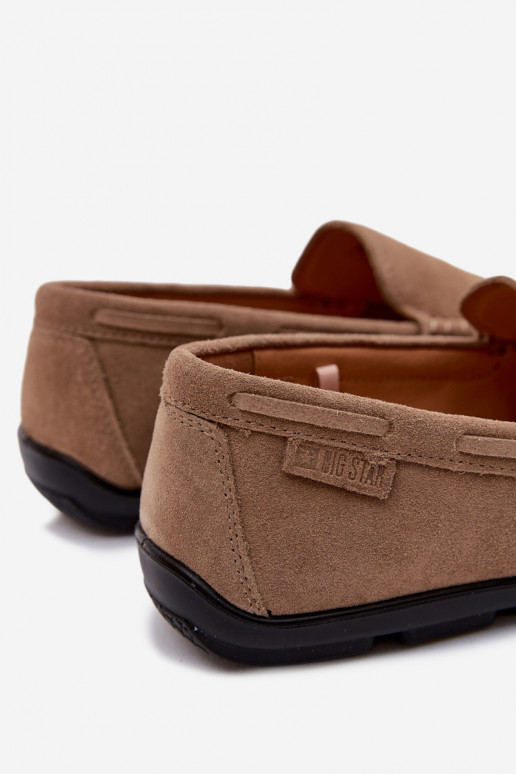 Mokasinai vyramssuĮjungtaturalnego iš zomšosu Big Star TT174201 smėlio spalvos