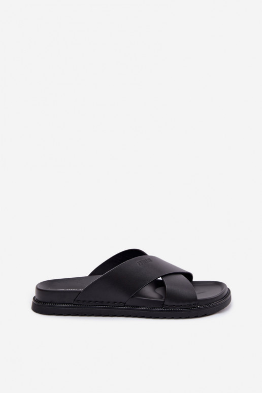 Odinės šlepetės vyrams Big Star TT174217 juodos spalvos