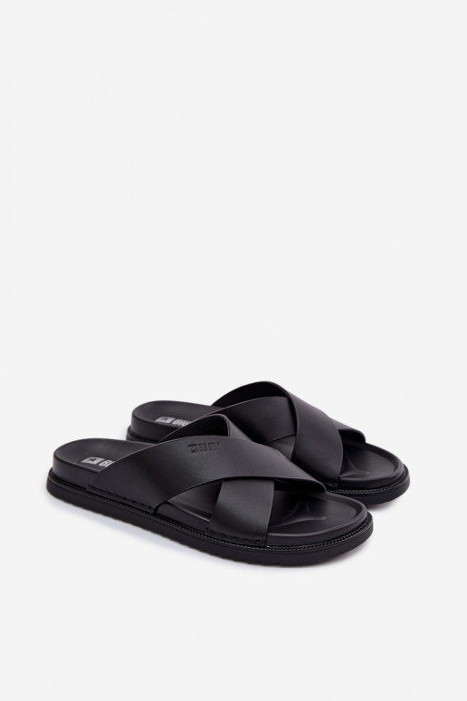 Odinės šlepetės vyrams Big Star TT174217 juodos spalvos