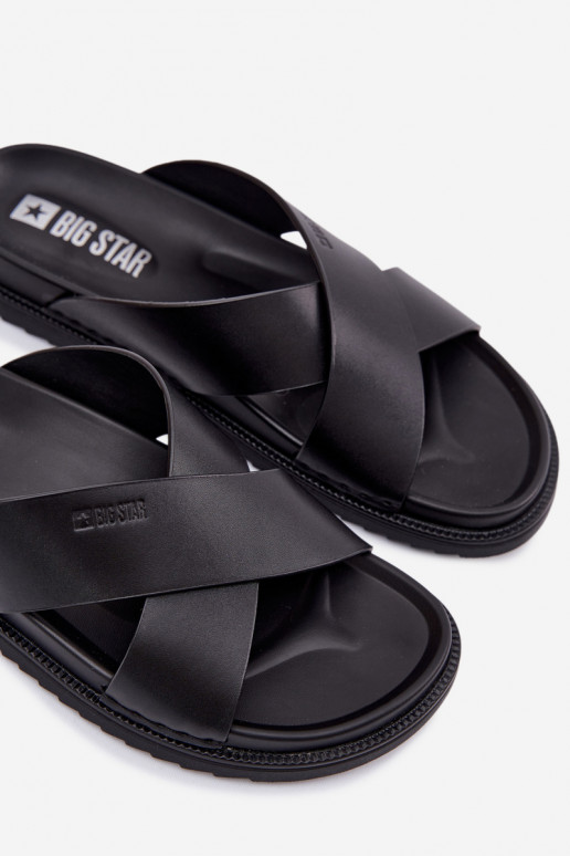 Odinės šlepetės vyrams Big Star TT174217 juodos spalvos