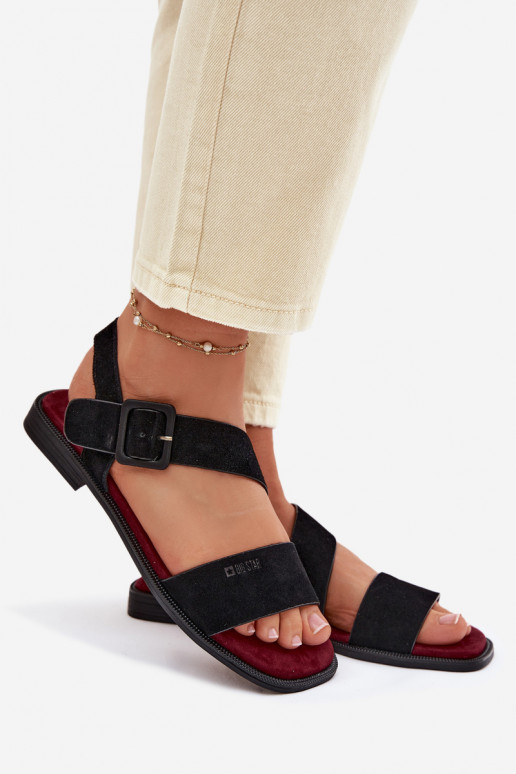 Moteriškos basutės iš zomšos Big Star TT274490 juodos spalvos